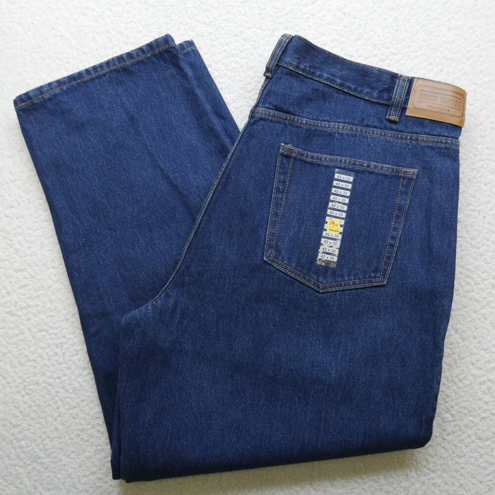 North Canyon Traders Jeans Mens 42x30 Blue Denim Straight Leg Classic Fit